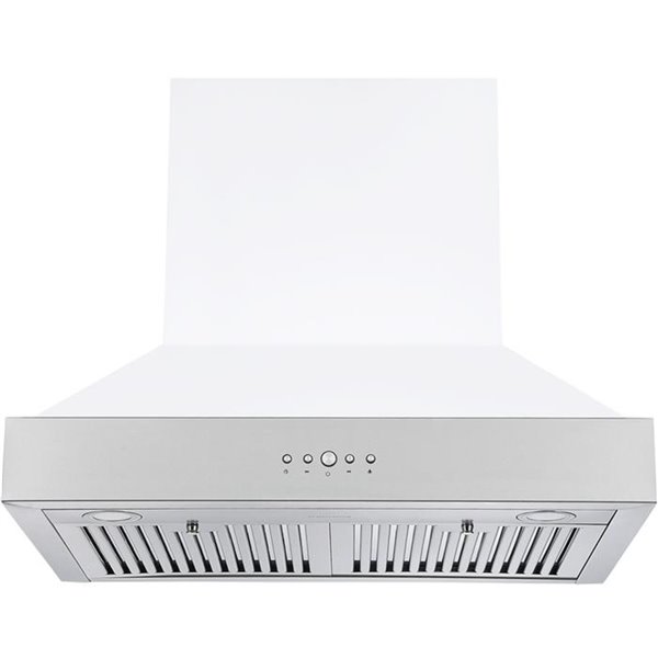 Ancona Pro 30-in Ducted White and Stainless Steel Wall-Mounted Range Hood