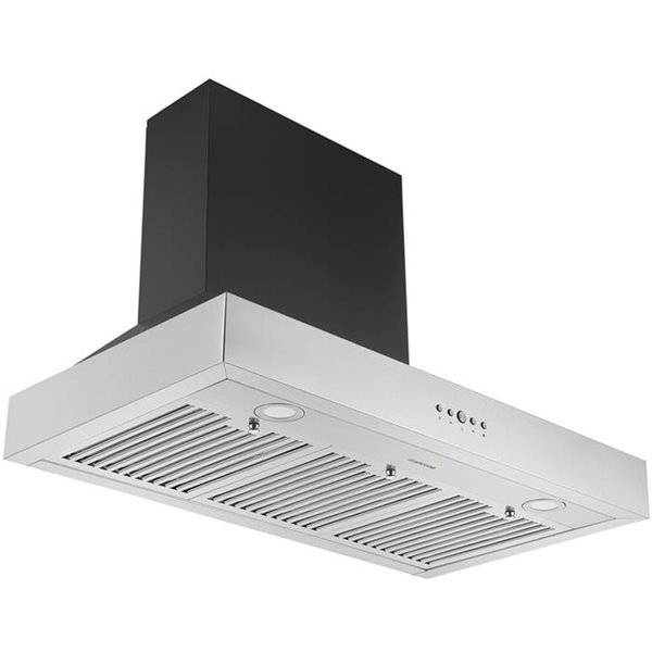 Ancona Pro 36-in Ducted Black and Stainless Steel Wall-Mounted Range Hood