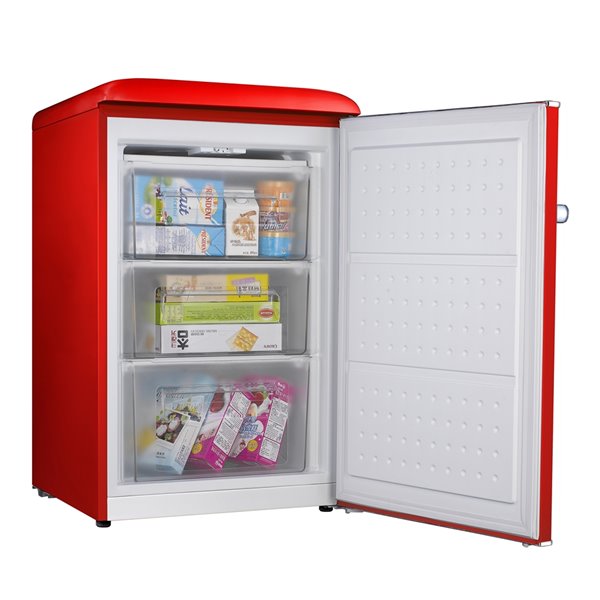 upright freezer red