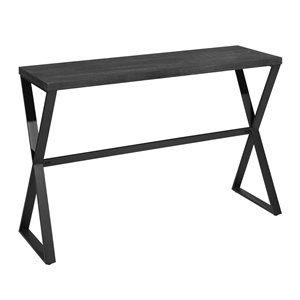 FurnitureR Carvalho 43.3-in Wood Modern Console Table with Metal X-Legs, Black