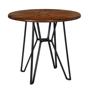 Homycasa Irizo 40-in X 36-in Brown Round Wooden Bar Table