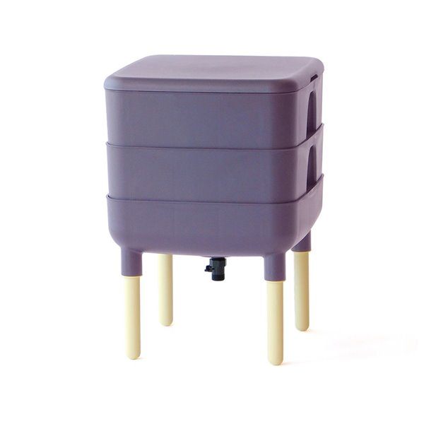 FCMP Outdoor 6-gallon Plastic Worm Composter, Plum