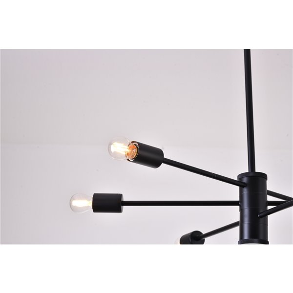 Design Living 6-Light Matte Black Modern/Contemporary Chandelier