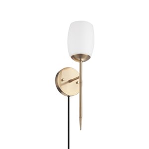 Novogratz X Globe Electric Raoul 4.42-in W 1-Light Matte Gold Glam Wall Sconce