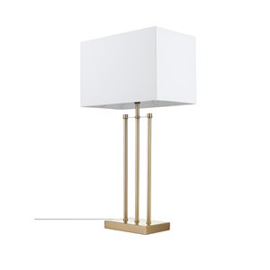 Novogratz X Globe Electric Soho 24-in Matte Gold Standard Rotary Socket Standard Table Lamp With Fabric Shade