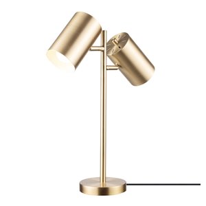 Lampe de bureau standard Pratt de Globe Electric 20 po réglable en or mat avec abat-jour en métal