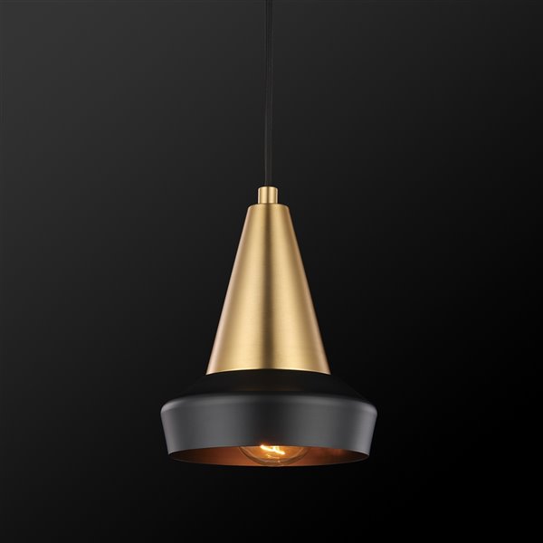 Globe Electric Monte Matte Gold Modern/contemporary Cone Standard Medium (10-22 Inches) Pendant Light