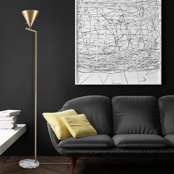 Globe Electric Tristan 65-in Matte Gold Standard Floor Lamp