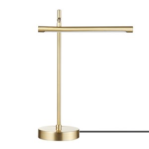 Lampe de bureau West de Novogratz X Globe Electric réglable, 15 po, interrupteur marche/arrêt, or mat (abat-jour en métal)