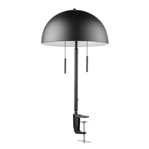 Lampe de bureau standard Luna de Globe Electric , 18 po, noire mate, avec abat-jour en métal