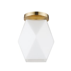 Novogratz X Globe Electric Chelsea 8-in Matte Gold Glam Flush Mount Light