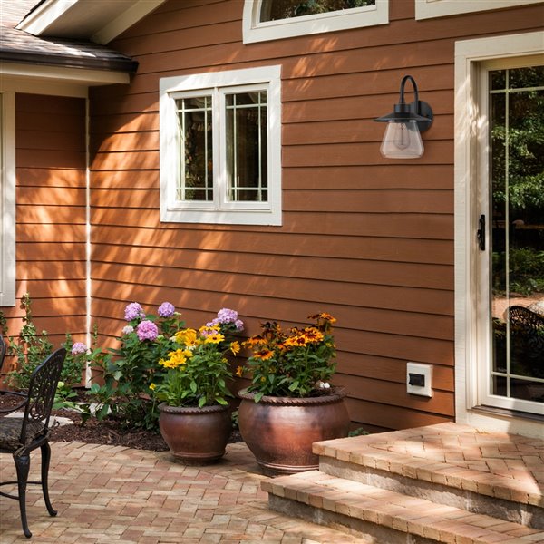 Globe Electric Nate 11.72-in H Oil Rubbed Brown Hardwired Medium Base (E-26) Outdoor Wall Light