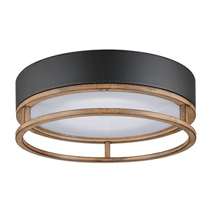 Globe Electric Ray 11.81-in Matte Black Contemporary/Modern Integrated Led Flush Mount Light