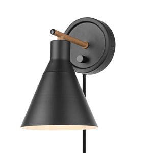 Globe Electric Tristan 7.9-in W 1-Light Matte Black Bohemian/Global Wall Sconce