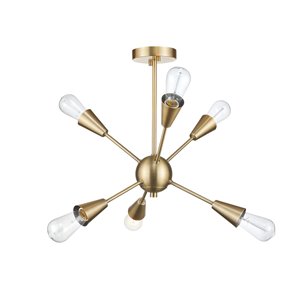 Novogratz X Globe Electric Clementine 19.25-in Matte Gold Glam Flush Mount Light