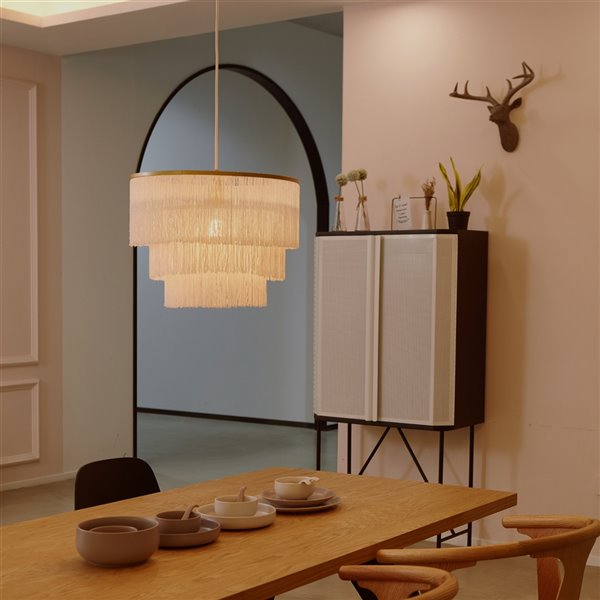 Novogratz x Globe Electric 1-Light Matte Brass Pendant Lighting