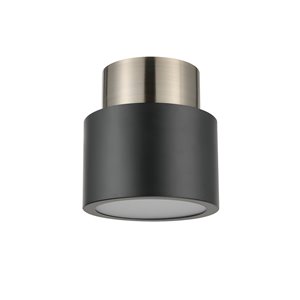 Globe Electric Stanley 6.3-in Matte Black Contemporary/Modern Flush Mount Light