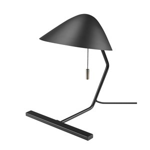 Lampe de bureau standard de Globe Electric Belgrove, 15 po, noire mate, avec abat-jour en métal