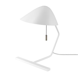 Lampe de bureau standard Belgrove de Globe Electric , 15 po,en blanc mat, avec abat-jour en métal