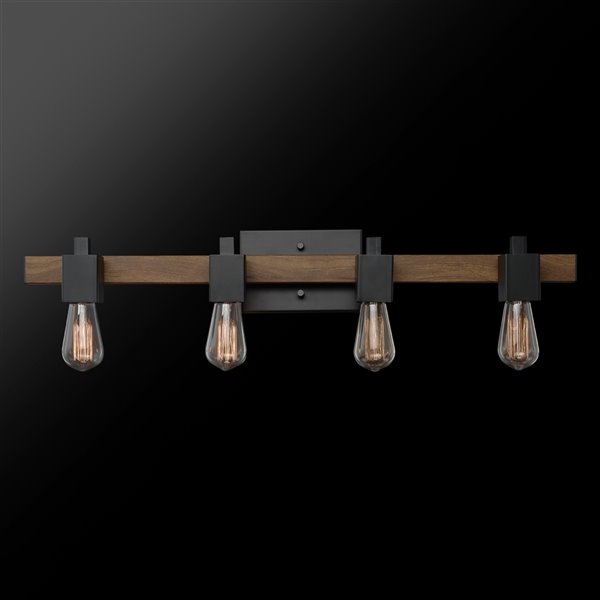 Globe Electric Phoenix Black Rustic 4-Lights Vanity