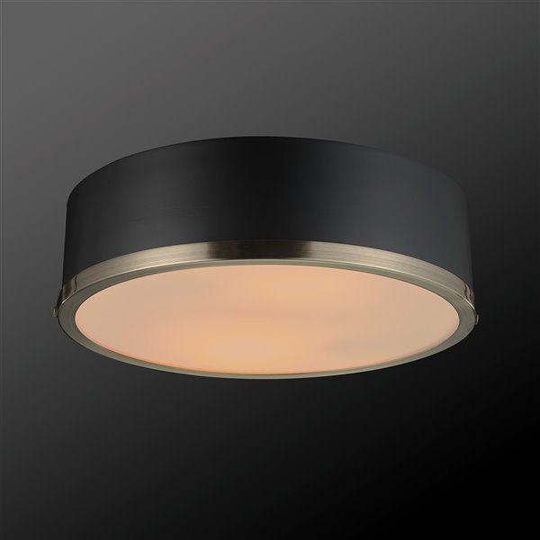 Globe Electric Selina 14-in Matte Black Modern/Contemporary Flush Mount Light