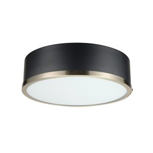 Globe Electric Selina 14-in Matte Black Modern/Contemporary Flush Mount Light