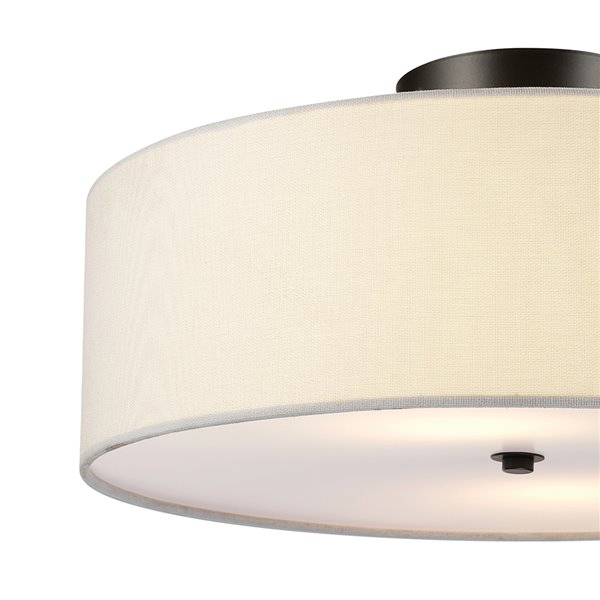 Globe Electric Kyle 15.9-in Dark Bronze Modern/Contemporary Flush Mount Light