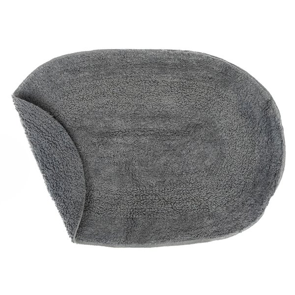 iH casadécor Reversible Grey Oval 16-in x 24-in Cotton Bath Mats - Set of 2