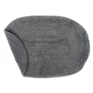 iH casadécor Reversible Grey Oval 16-in x 24-in Cotton Bath Mats - Set of 2