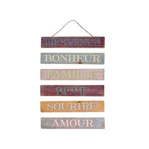 IH Casa Decor 2.75-in H x 15.75-in W French Inspirational Wood Signs - Set of 6