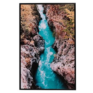 IH Casa Decor Black Framed 36-in H x 24-in W Gushing Waters Canvas Print