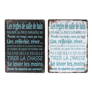 IH Casa Decor 15.75-in H x 11.8-in W French Metal Signs - Set of 2