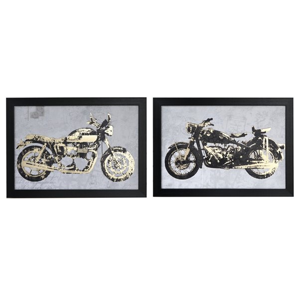 Moderne Impression sur Toile Vieux Moto Noir Et Blanc Image