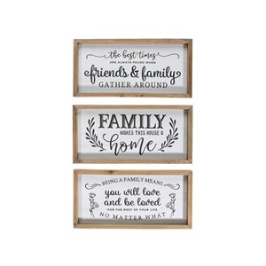 IH Casa Decor Brown Wood Framed 7.9-in H x 15.75-in W Signs - Set of 3