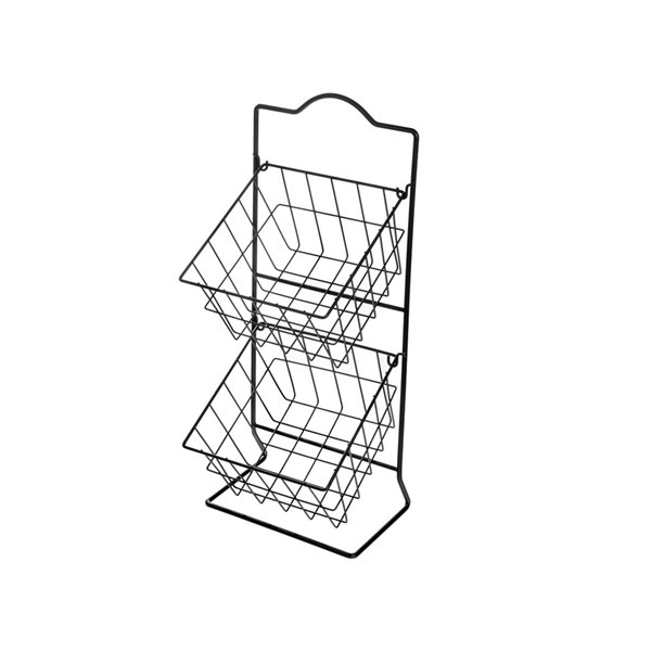 iH casadécor 2-Tier Square Metal Basket Stand