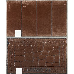 IH Casa Decor Brick 30-in x 18-in Brown Rectangular Rubber Door mat