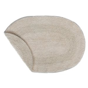 iH casadécor Reversible Beige Oval 16-in x 24-in Cotton Bath Mats - Set of 2