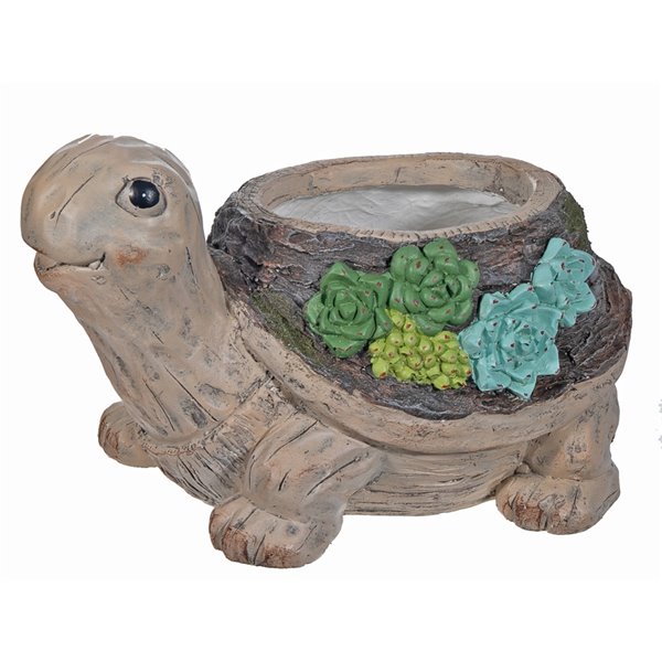iH casadécor 7.5-in MgO Turtle Figurine Planter