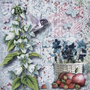 Paquet de 20 serviettes de table à 3 épaisseurs de IH CASADECOR (colibri Floral) - Ensemble de 6