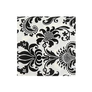 Paquet de 20 serviettes de table à 3 épaisseurs de IH CASADECOR (noir floral) - Ensemble de 6