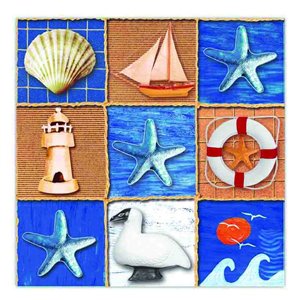 Paquet de 20 serviettes de table à 3 épaisseurs de IH CASADECOR (nautique) - Ensemble de 6