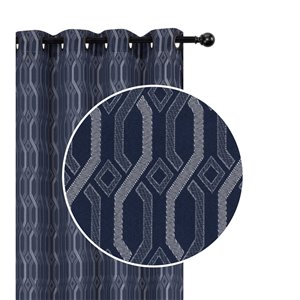 IH Casa Decor 54-in x 84-in Navy Blue Blackout Cordless Panel Shade - Set of 2