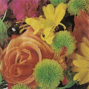 Paquet de 20 serviettes de table à 3 épaisseurs de IH Casa Decor (rose Jaune) - Ensemble de 6