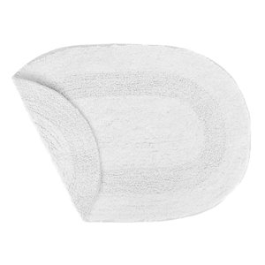 iH casadécor Reversible White Oval 16-in x 24-in Cotton Bath Mats - Set of 2