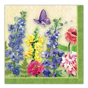 Paquet de 20 serviettes de table à 3 épaisseurs de IH CASADECOR (jardin de papillons) - Ensemble de 6