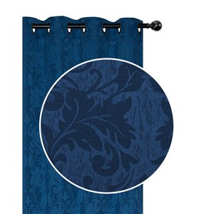 Panneaux de rideau bleu de 54 po x 84 po assombrissants sans fil par IH Casa Decor, ens. de 2