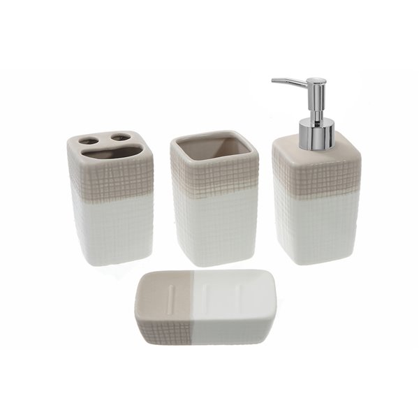 IH Casa Decor White Slate Bath Accessory Set 4Pieces NOV1093 RONA