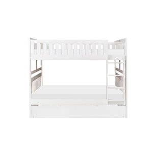 Lit superposé HomeTrend double sur double, blanc, avec lit gigogne