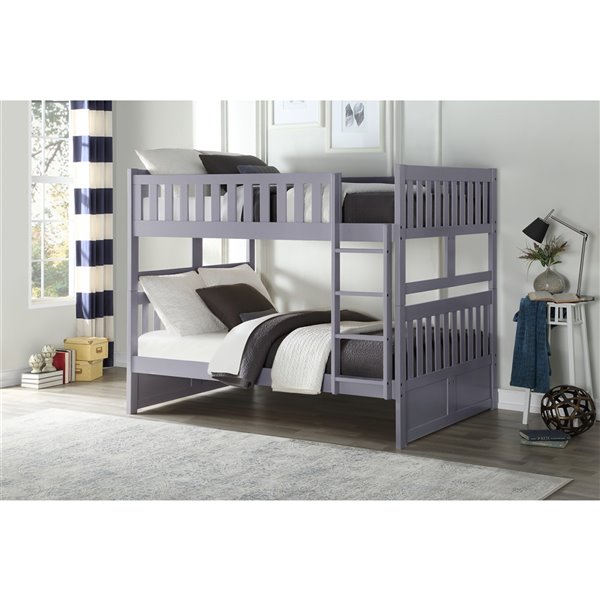 Hometrend Full/Full Bunk Bed Grey