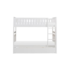 Hometrend Twin/Twin Bunk Bed with Trundle White